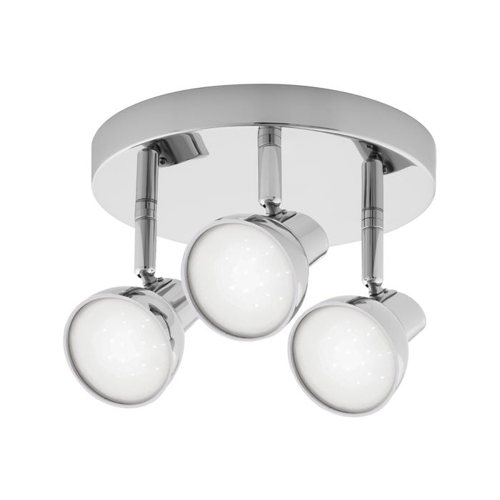 Verve 3 x 5W Chrome Apollo Round Plate LED Spotlight