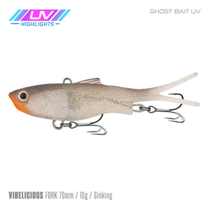 Samaki Vibelicious Fork Tail Vibe 70mm Soft Plastic Fishing Lure Ghost Bait UV