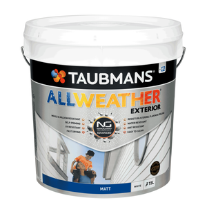 Taubmans 15L White Matt All Weather Exterior Paint
