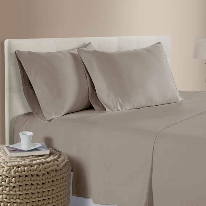 Bloomington 400TC Bamboo Cotton Premium Sheet Set 40cm Wall Tan Queen