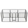 vidaXL Dog Playpen 8 Panels Steel 80x100 cm Black