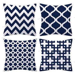 Home Décor Hamptons Cushion Covers 4pcs Pack (Navy Blue)