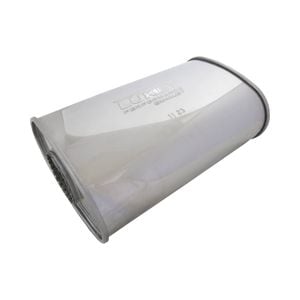 Lukey 2-1/2" Performance Muffler Offset/centre - 8" X 4" Oval, 14" Long, 430 Ss