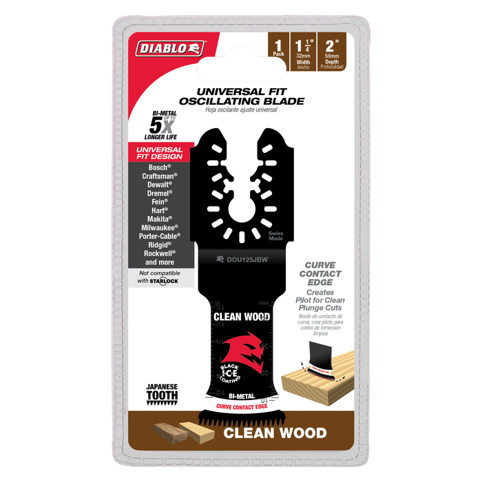 Diablo 32mm Universal Bi-Metal Multi-Tool Blade for Clean Wood