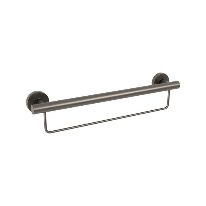 evekare 600mm Gunmetal Grab Rail With Towel Holder