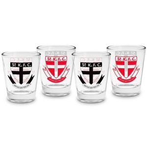 AFL Shot Glass Set of 4 - St Kilda Saints  - 50ml