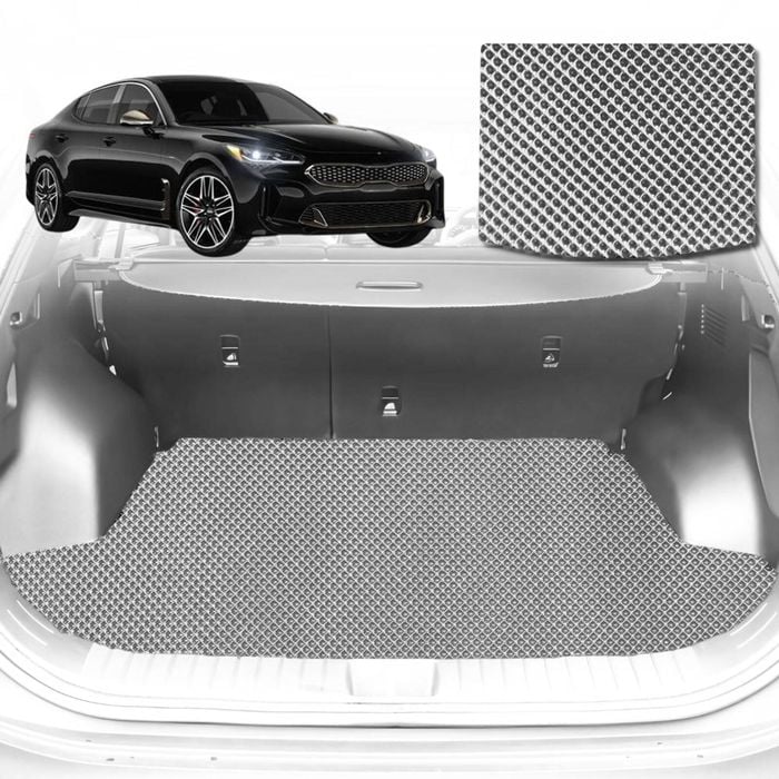 6D Diamond Car Boot Mat for Kia Stinger CK2017-Current-Sedan-Cargo Mat-Grey-Outback GT