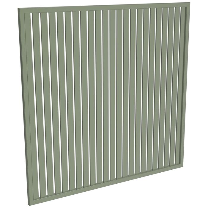 ProtectorAl 1001-2000W X 1001-2000H Pale Eucalypt Aluminium Welded Slat Panel Vertical 18mm Gap