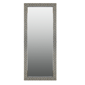 Best World 183cm x 76cm Brown Grey Zebra Fishbone Mirror