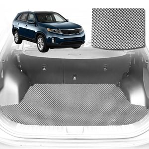 6D Diamond Car Boot Mat for Kia Sorento (XM)2009-2015-(3rd Row folded/5 seater)-Cargo Mat-Grey-Outback GT