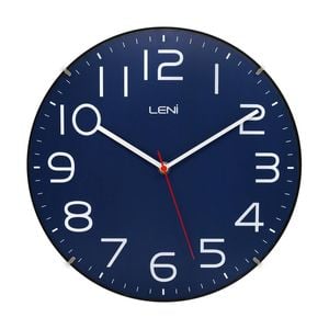 Leni Classic Analogue Round Hanging Wall Clock Navy 30cm