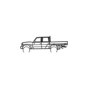 Ignite Laser Toyota 79 Landcruiser Silhouette Metal Wall Art Coated Black 23.6inch/60cm