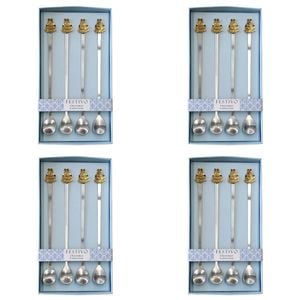 4PK 4pc LVD Metal Long Spoon Christmas Home/Kitchen Decor 22.5cm