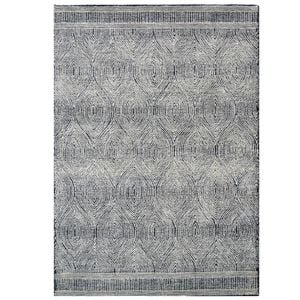 Designer Handmade Wool Rug-Maya6262-Charcoal-160x230cm