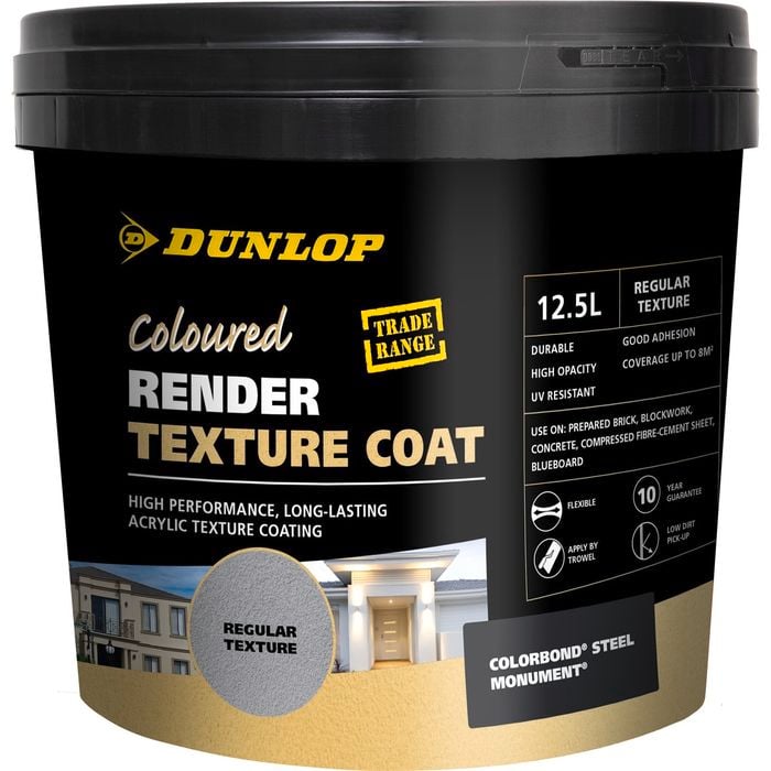 Dunlop 12.5L Render Texture Coat - Colorbond Monument