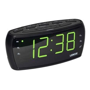 Lenoxx Large Number Alarm Clock & Am/fm Radio, Bold Green Led Time Screen