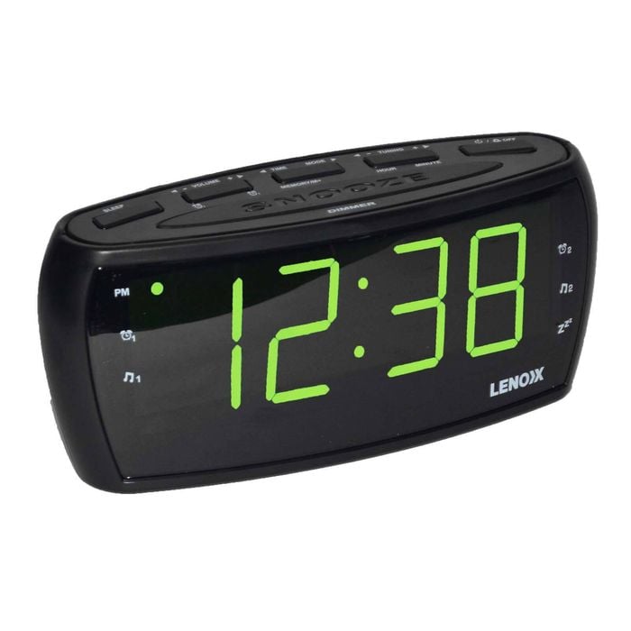 Lenoxx Large Number Alarm Clock & Am/fm Radio, Bold Green Led Time ...