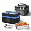 Catzon 1l Cordless Electric Heated Lunch Box Rechargeable Food Warmer-lightblue