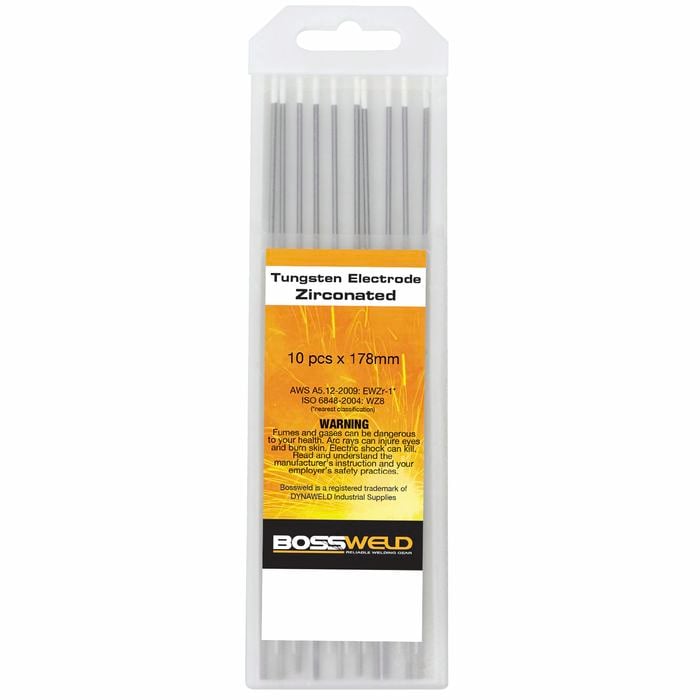 Bossweld 1.6mm Zirconated Tungsten Electrode - 10 Pack