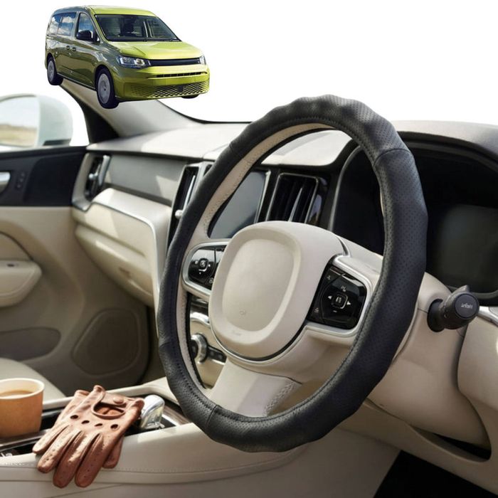 Australian Goose Steering Wheel Cover for VolksWagen Caddy 2021 - Current (Front Only) Circle Black