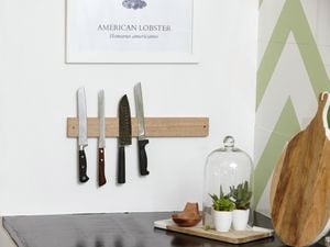 DIY Step Image - How to make a magnetic knife rack. Blob storage upload.