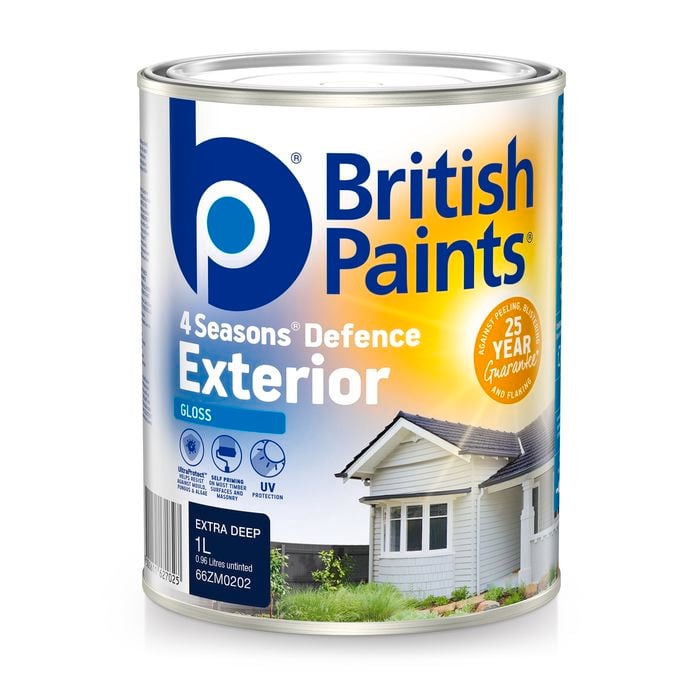 British Paints 4 Seasons Extra Deep Gloss Exterior Paint - 1L