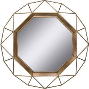Best World 80cm X 80cm Gold Besty Luxury Round Mirror