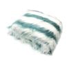 Bloomington Striped Teal/White Faux Fur Long Hair Extra Large Throw Blanket 152 x 203cm