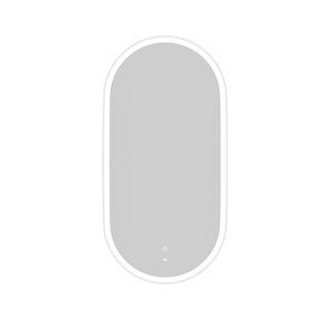 Attica 900 x 450mm Oval Matte White Framed LED Mirror