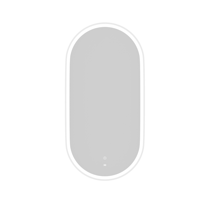 Attica 900 x 450mm Oval Matte White Framed LED Mirror