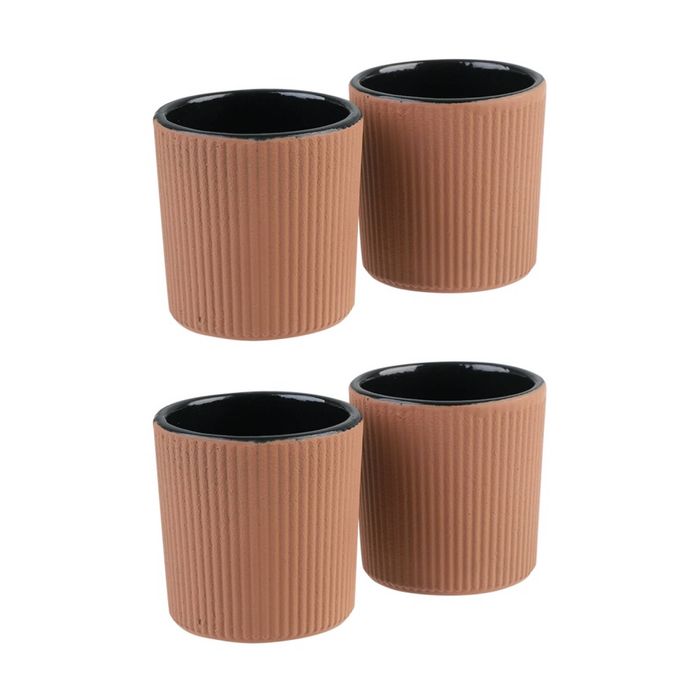 2x 2pc Teaology Cast Iron Heat Retaining Tea Cup Set Serenity Sandstone 120ml