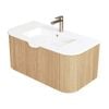 CIBO 900mm White Oak Ripple Luxe Vanity Ceramic Top & Integrated Basin