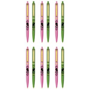 12pc Wicked Pen Set Ball Point Writing/drawing Home Stationery Pink/green
