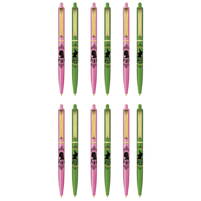 12pc Wicked Pen Set Ball Point Writing/drawing Home Stationery Pink/green