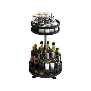 SOGA 2-Tier Round Rotating Spice Rack - Black