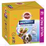 Pedigree DentaStix Medium Dental Dog Treats Daily Oral Care - 70 Sticks 
