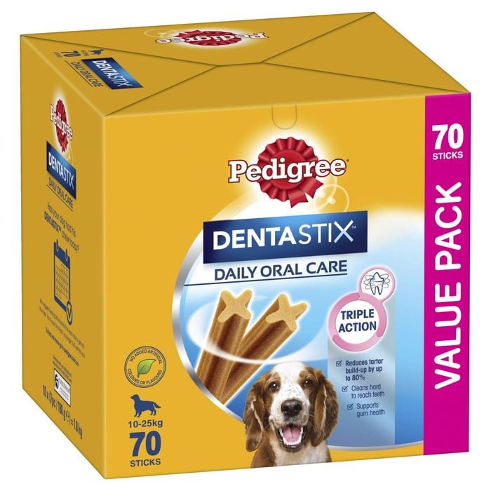 Pedigree DentaStix Medium Dental Dog Treats Daily Oral Care - 70 Sticks 