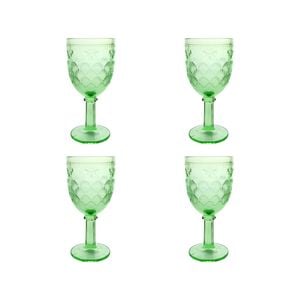4PK LVD Stemmed Bee 17cm Red Wine Glass Drink Glassware - Soft Green
