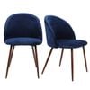 Levede 2x Velvet Dining Chairs Navy