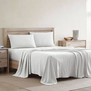 Ardor Boudoir King Single Waterproof Bed Sheet w/ Pillowcase Set - White