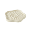 Petal Shaped Ceramic Pet Slow Feeder/Large/White