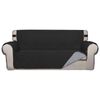 Smarcute 3 Seater Quilted Reversible Pet Friendly Non-Slip Sofa Cover with Straps Black
