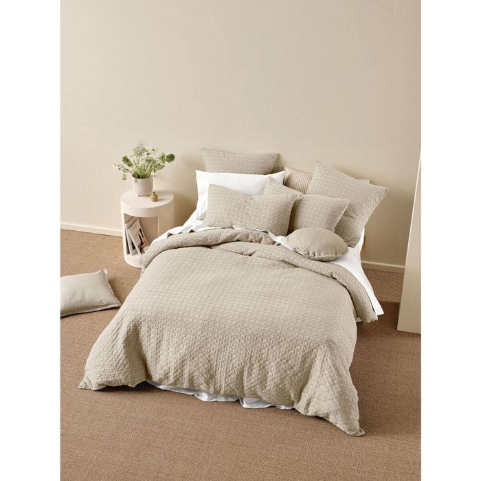 Linen House Queen Vista Pebble Bedroom Quilt Cover Set