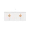 CIBO 1200mm White Freshwater Wall Hung Bathroom Vanity With Oak Handle