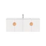 CIBO 1200mm White Freshwater Wall Hung Bathroom Vanity With Oak Handle