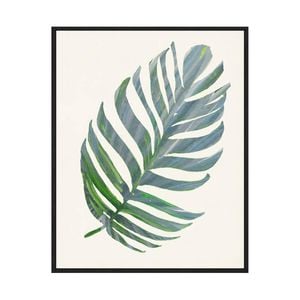 Artey | Green Papyrus IV - Framed Canvas - Black Frame - 80 x 100cm