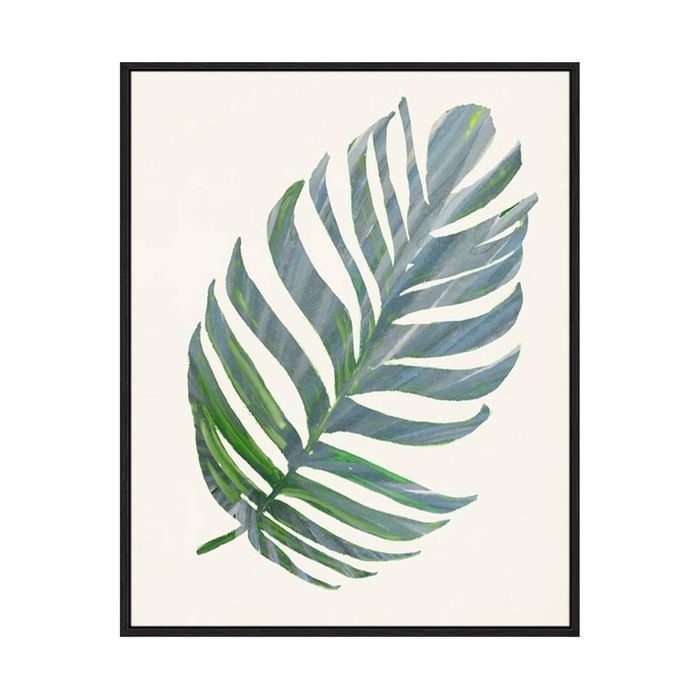 Artey | Green Papyrus IV - Framed Canvas - Black Frame - 80 x 100cm