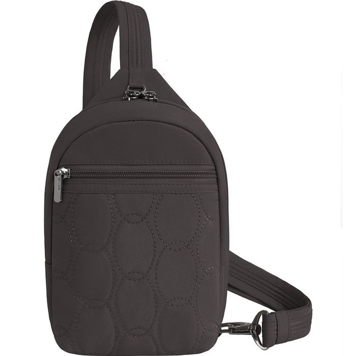 Travelon Runways Anti-Theft Small Sling Bag in Smoke