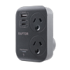 Jackson Raptor 45W Black 2 Outlet Slimline Double Adaptor