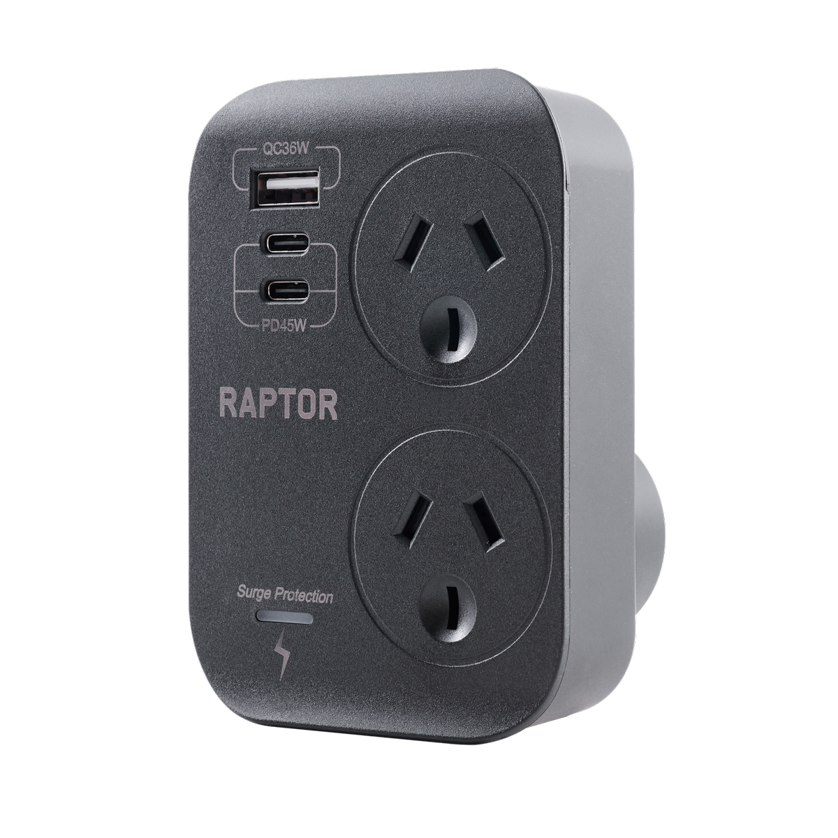 Jackson Raptor 45W Black 2 Outlet Slimline Double Adaptor - Bunnings ...